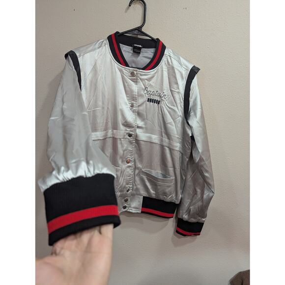 Disney parks Her Universe satin bomber style jacket Star Wars Captain Phasma XL - Picture 3 of 11
